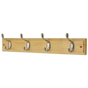 Robert Dyas Headbourne 4-Hook Heavy Duty Coat Hooks - Chrome