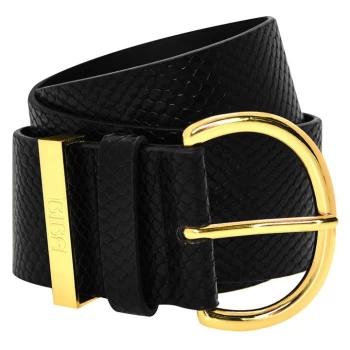 Biba Snake Skin Waist Belt - Black Snake