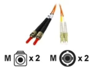 C2G, LC/ST LSZH Duplex 62.5/125 Multimode Fibre Patch Cable, 2m