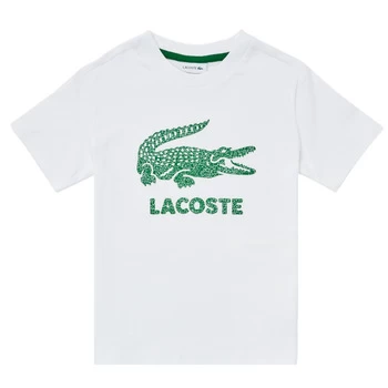 Lacoste TJ1965-001 boys's Childrens T shirt in White - Sizes 8 years,10 years,12 years