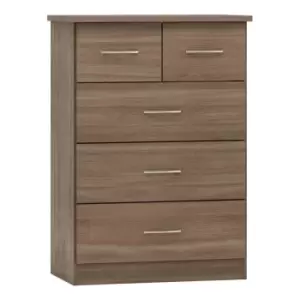 Seconique Nevada 3+2 Drawer Chest - Rustic Oak Effect