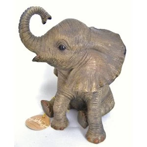 Elephant Sitting 13cm Figurine By Lesser & Pavey