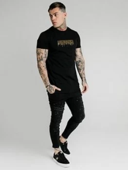 SikSilk Rhinestone Creep T-Shirt - Black, Size XL, Men