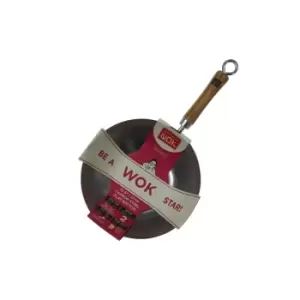 School of Wok by Dexam 10.5"/27cm Uncoated Carbon Steel Wok