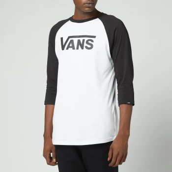 Vans Mens Classic Raglan Top - White/Black - L