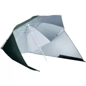 UV Protection Fishing Beach Umbrella Brolly Shelter /w Side Panel Tent Green - Outsunny