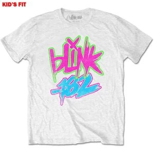 Blink-182 - Neon Logo Kids 7 - 8 Years T-Shirt - White