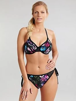 Panache Jolee Side Tie Bikini Bottoms - Multi, Floral Multi, Size 20, Women