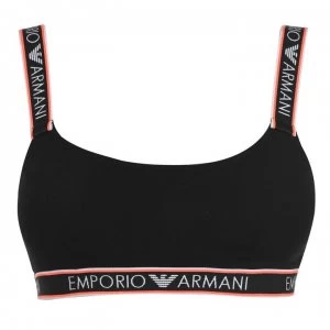 Emporio Armani Logo Band Bralette Bra Nero Size L Women