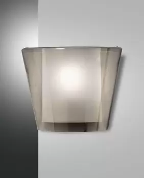 Viki Wall Uplight Transparent Grey Glass, E27