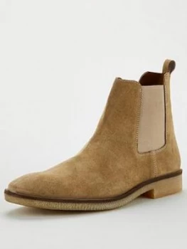 OFFICE Buster Suede Chelsea Boots - Beige, Size 8, Men