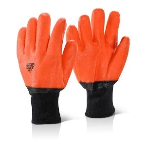 Click2000 PVC Freezer Glove Lined Orange Ref PVCFG Pack 10 Up to 3 Day