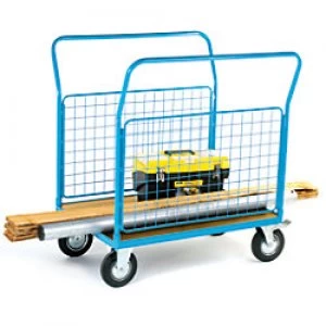 GPC Platform Truck with 2 Mesh Sides Blue Capacity: 500L 4 Castors 800mm x 1050mm x 1200mm