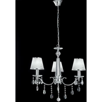 Fan Europe Lighting - Fan Europe BOEME 3 Light Chandeliers with Shades Chrome, Crystals And 68cm