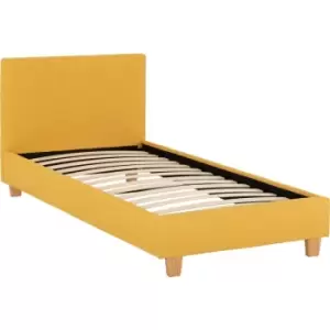 Seconique - Prado 90 x 190 uk 3ft Single Mustard Fabric Bed Frame