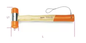 Beta Tools 1390HS H-Safe Tethered Soft Faced Hammer Wood Shaft Ø 35mm 013904035