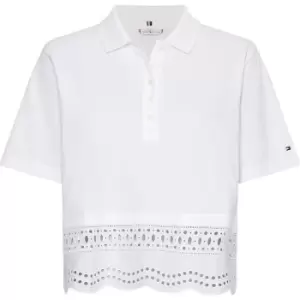 Tommy Hilfiger Broderie Anglaise Polo Shirt - White