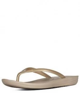 FitFlop Iqushion Ergonomic Flip Flops Gold Size 4 Women