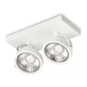 Ideal Lux KONIG 2 Light Twin Ceiling Spotlight White