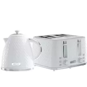 Daewoo SDA2395DS Argyle 1.7L Jug Kettle and 4 Slice Toaster Set