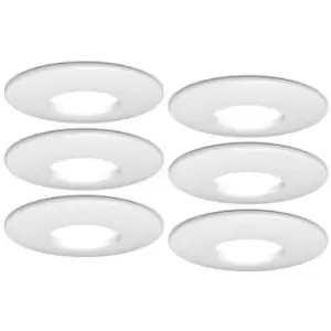 4LITE IP65 GU10 Fire-Rated Downlight - Matte White, Pack of 6