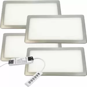 4x brushed nickel Ultra-Slim Rectangle Under Cabinet Kitchen Light & Driver Kit - Warm White Diffused led