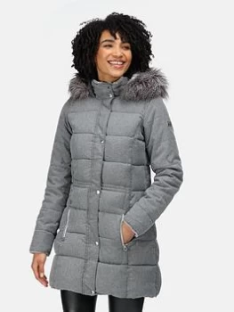 Regatta Della Quilted Jacket - Light Grey, Light Grey, Size 20, Women