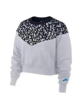 Nike Nsw Floral Heritage Sweat Top - Black