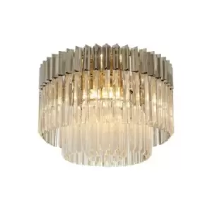 Luminosa Lighting - Luminosa Ceiling Round 7 Light E14, Polished Nickel, Clear Glass,Item Weight: 15.3kg