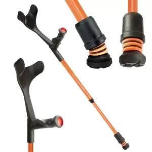 Flexyfoot Comfort Grip Open Cuff Crutch - Orange - Right