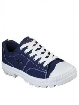 Skechers Roadies Chunky Plimsolls - Navy, Size 3, Women