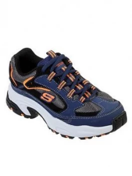 Skechers Boys Stamia Cutback Trainers - Navy, Size 10.5 Younger