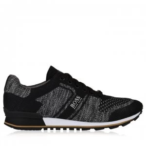 Hugo Boss Multi Pattern Knit Runner Trainers Charcoal Men