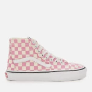 Vans Womens Sk8-Hi Tapered Checkerboard Hi-Top Trainers - Fuchsia Pink/True White - UK 3