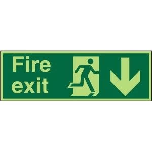 Stewart Superior PSP124SRP Screw Plastic Sign 450x150 Fire Exit