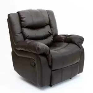 Seattle Leather Recliner Chair Armchair - Brown