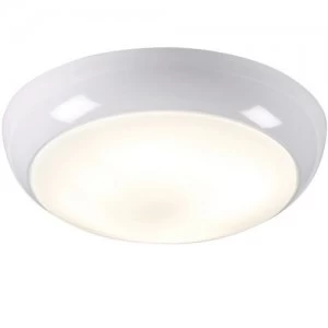 KnightsBridge 28W IP44 Polo Bulkhead - White Base - Opal Diffuser