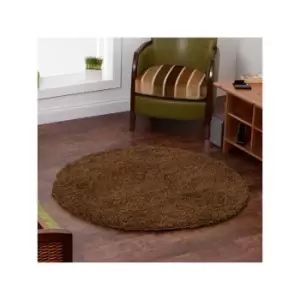 Vista 2236 Shaggy Round Rug, Beige, 133 x 133cm - Think Rugs