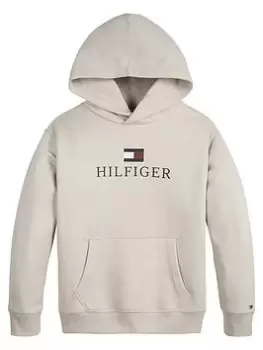 Tommy Hilfiger Boys Logo Hoodie - Stony Beige, Stony Beige, Size 5 Years