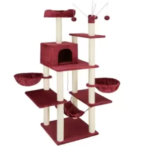 Tectake Cat Tree Scratching Post Lilou - Burgundy