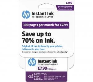 HP Instant Ink Enrollment card 300 pages per month