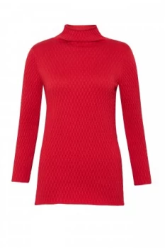 French Connection Molly Mozart Knits High Neck Jumper Red