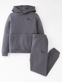 EA7 Emporio Armani Boys Core Id Hoodie Tracksuit - Irongate Size Age: 6 Years