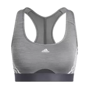 adidas PWR 3 Stripe Sports Bra Womens - Grey