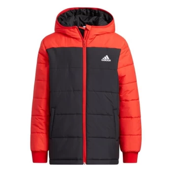 adidas Padded Winter Jacket Kids - Black / Vivid Red / White