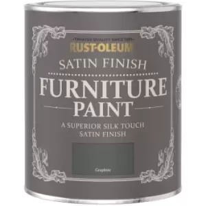 Satin Furniture Paint - Graphite - 125ml - Graphite - Rust-oleum