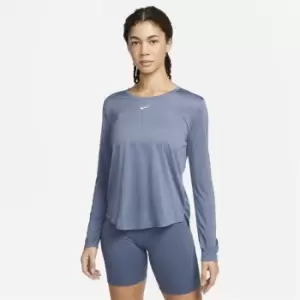 Nike Dri-FIT One Long Sleeve Top Womens - Blue