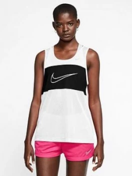 Nike NSW Mesh Tank Top - White/Black, Size XL, Women