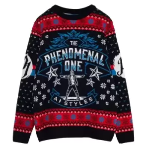 WWE Womens/Ladies Phenomenal A J Styles Knitted Christmas Jumper (3XL) (Multicoloured)