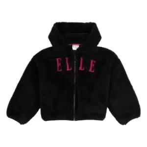 Elle Zip Teddy Hoodie - Black